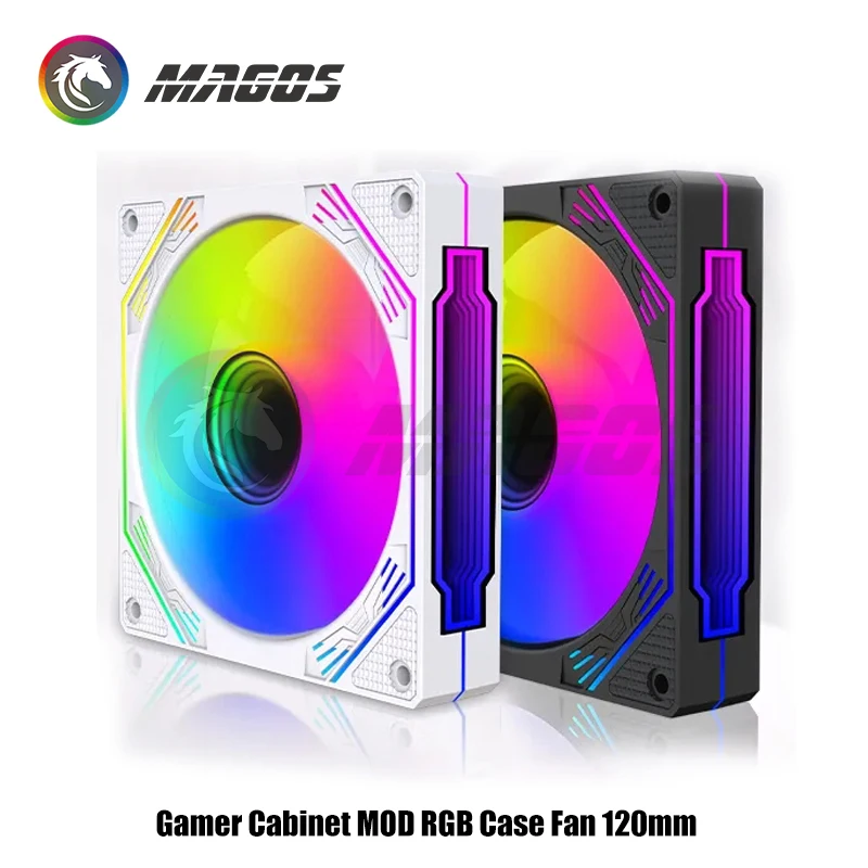 게이머 캐비닛 MOD RGB 케이스 선풍기, 3D 인피니트 미러 무소음 환풍기, 정방향 및 역방향 블로우 ARGB + PWM, 2 인 1, 120mm