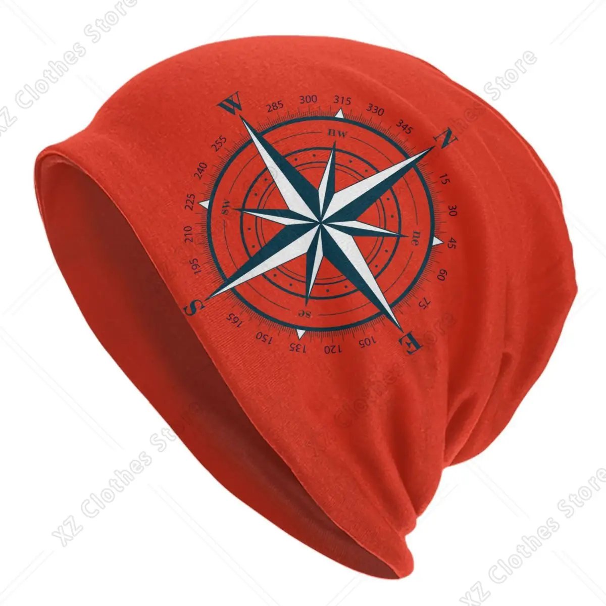 Custom Nautical Compass Skullies Beanies Caps For Men Women Unisex Cool Winter Warm Knitting Hat Adult Anchor Boat Bonnet Hats