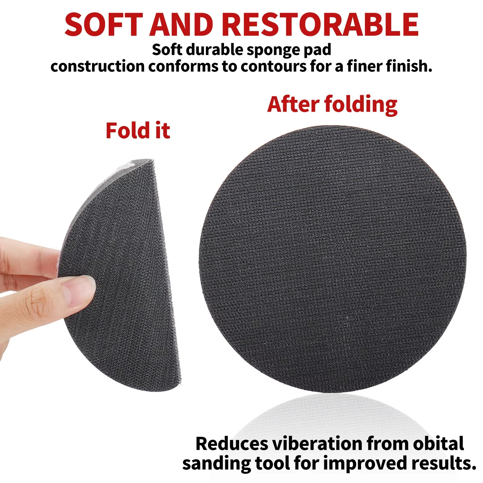 2Pcs 5 Inch Hook And Loop Soft Density Sponge Buffer Pad Foam Backing Pad for Polishing And Buffing in Auto Detailing