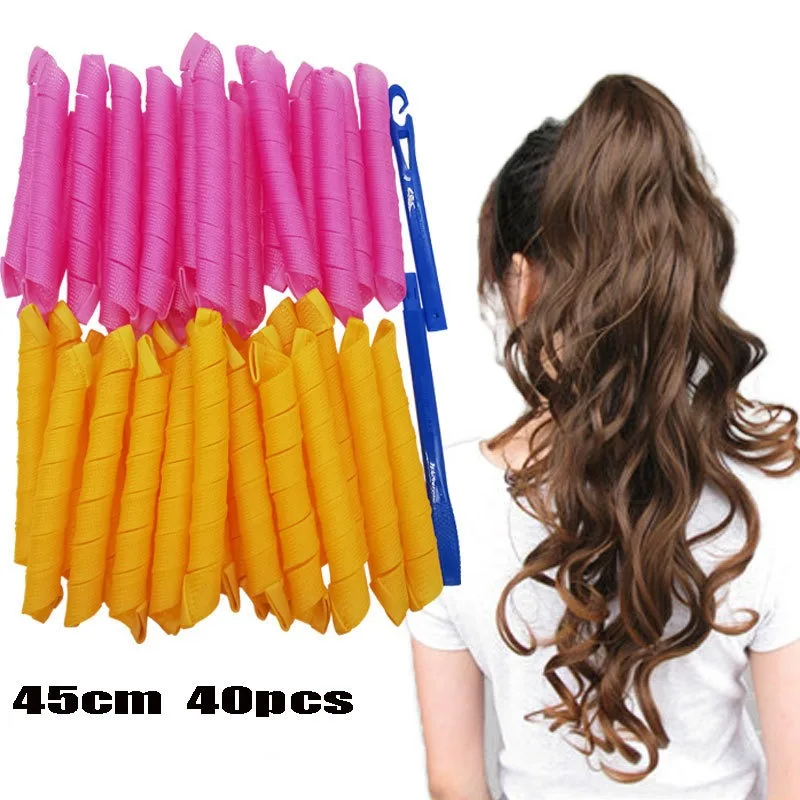 

Heatless Hair Curlers Snail Shape Magic Wave Foamers Spiral Hair Rollers Wavy Sleeping Soft Wave Formers No Heat Curls Modeler