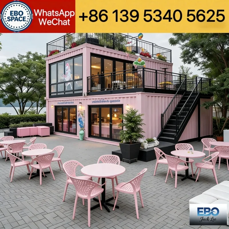 Outdoor module 30ft expandable prefab container villa foldable cabin waterproof long service life includes kitchen bathroom