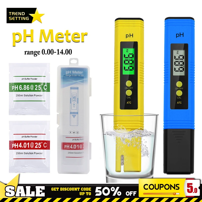 Portable Digital PH Pen Type Acidity Measuring Meter High Precision 0.01 PH Tester Pool Aquarium Water Quality Test Tool