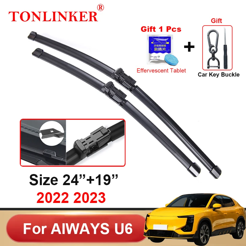 TONLINKER Wiper Blades For AIWAYS U6 PRIME Electric SUV Coupe 2022 2023 Car Accessories Front Windscreen Wiper Blade Brushes