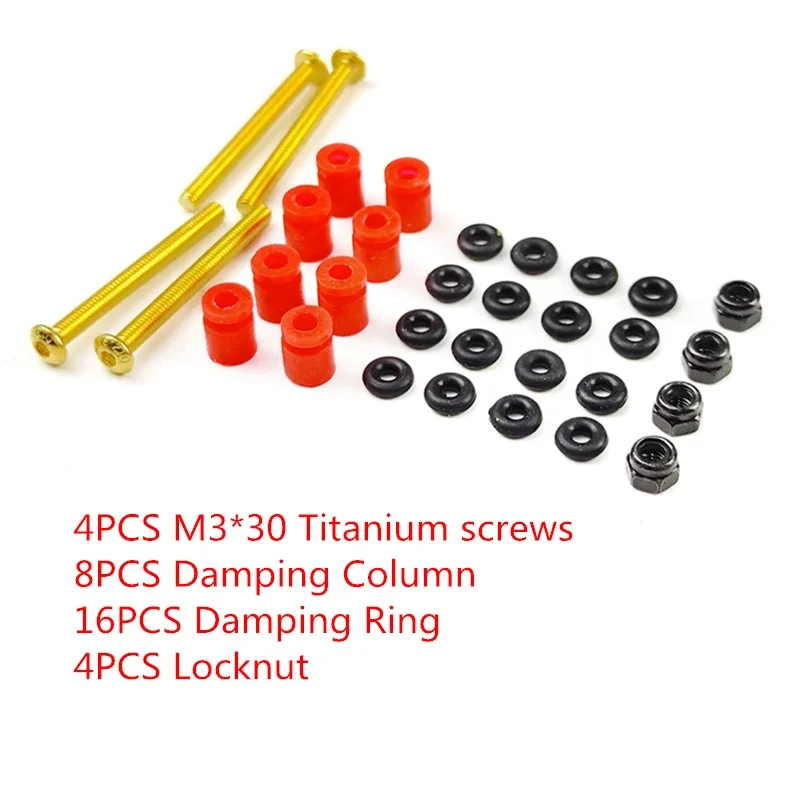 Universal FPV Stack Screw Pack ( Titanium Screws / Damping Column / Damping Ring / M3 Nut ) for T-Motor DIATONE HAKRC FC Stacks