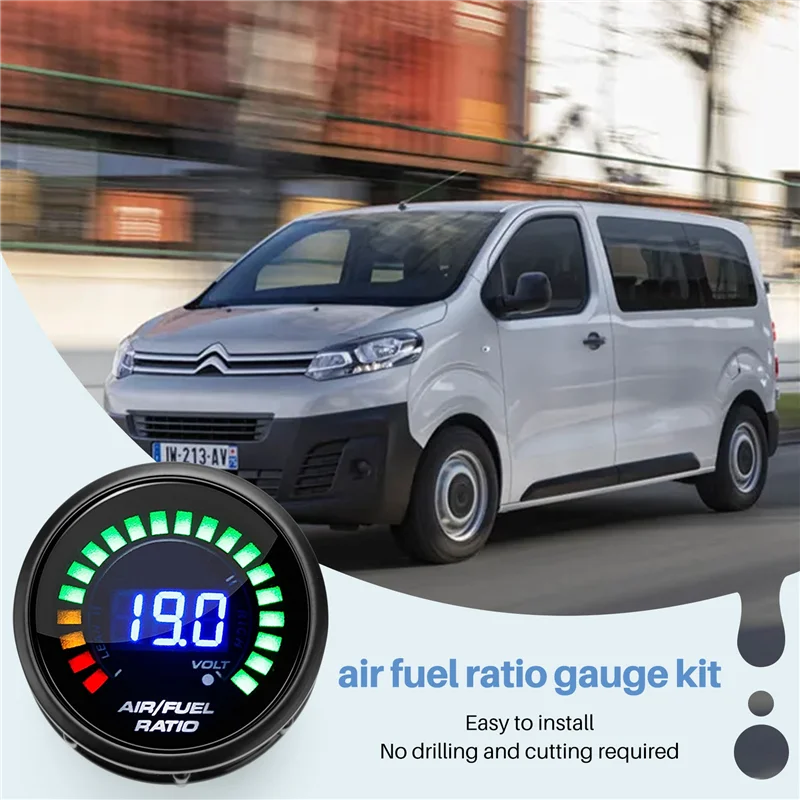 

Portable 52Mm Air Fuel Ratio Gauge LED Digital Display With Narrowband O2 Oxygen Sensor Car Gauge For 12V Car Racing Gauge