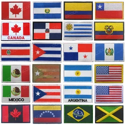 America US Canada Dominica Brazil Chile Mexico Venezuela Ecuador Argentina Panama Puerto Rico Colombia Embroidered Flags Patches