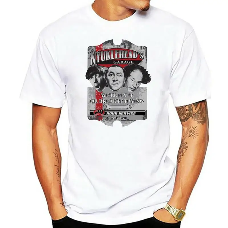 

2022 New Summer Cool Tee shirt The Three Stooges Garage Mechanic T-Shirt Cotton T-shirt