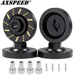 AXSPEED 4szt Czarna powłoka Mosiężne koło Sześciokątny adapter piasty Oś Przeciwwaga Tarcza hamulcowa do FMS 1/18 FCX18 1/24 FCX24M Część modernizacyjna