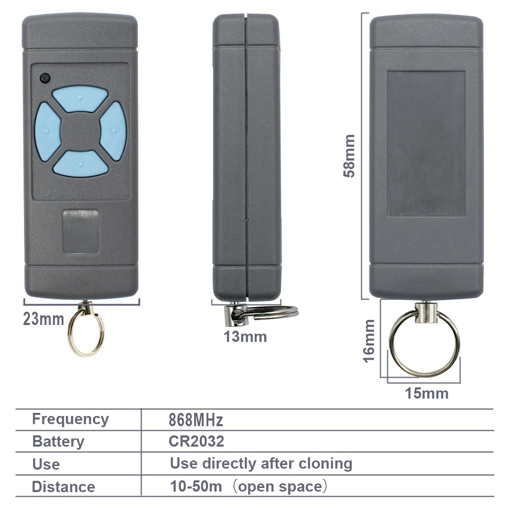 Imagem -06 - Hormann Hse2hse4 Garage Control Remoto para Hormann Hsm2 Transmissor de Mão do Botão Azul Hsm4 868 868mhz