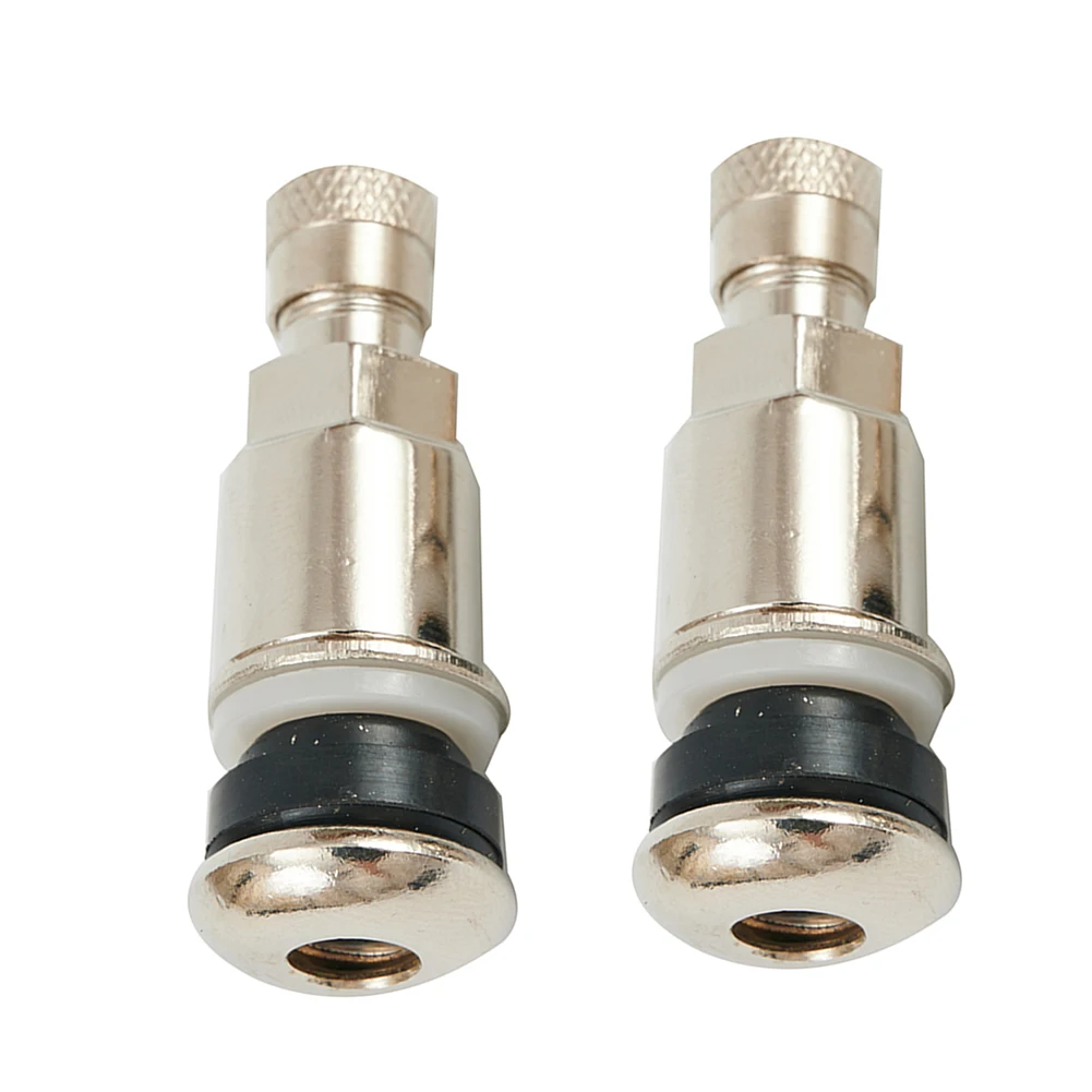 Tire Valve Bolts In 4 Valve Stems, Suitable ForAlloy Wheels, Chrome-plated Silver Metal Van Trucks Tire Valve Bolt