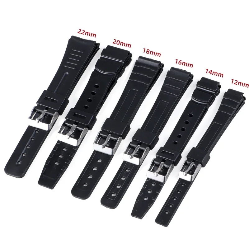 Silicone Watch Band for Casio Sport Diving Strap Men Women Students Electronic Watch Bracelet 12mm 14mm 16mm 18mm 20mm 22mm