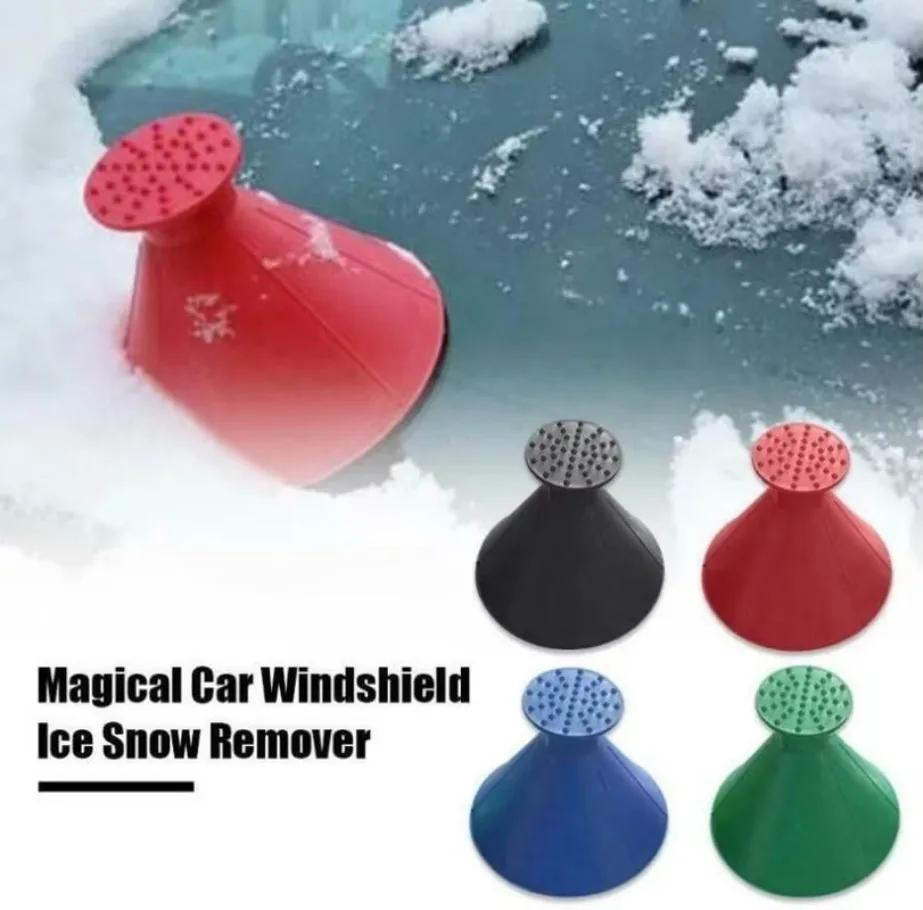 Magical Car Windshield Ice Snow Remover Scraper Tool Cone Shaped Round Funnel