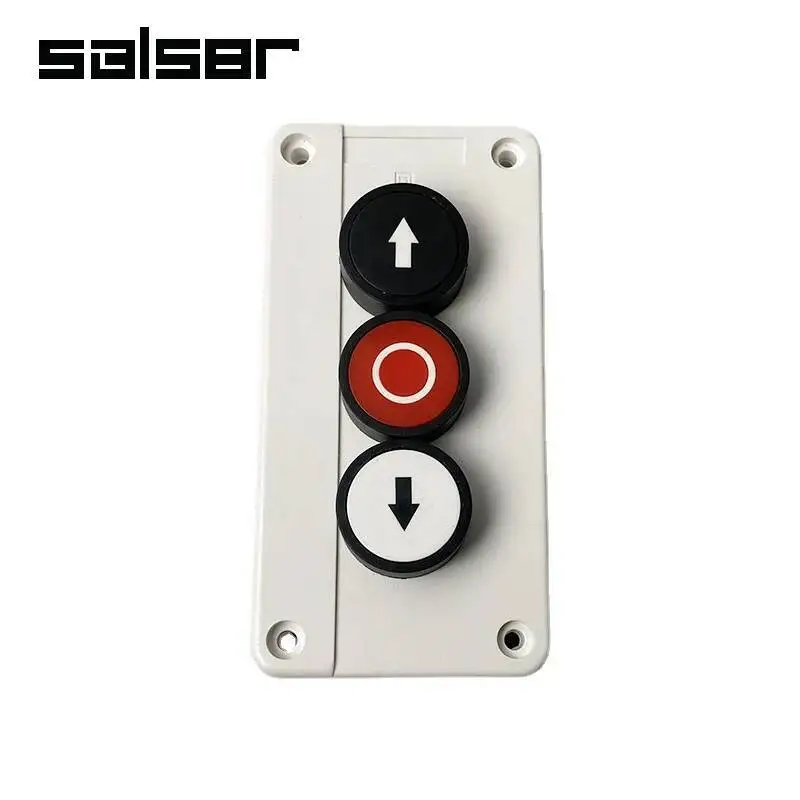 Reset Momentary Waterproof 3 Position Spring Return Push Button Switch Control Station Box Up Down Arrow Stop