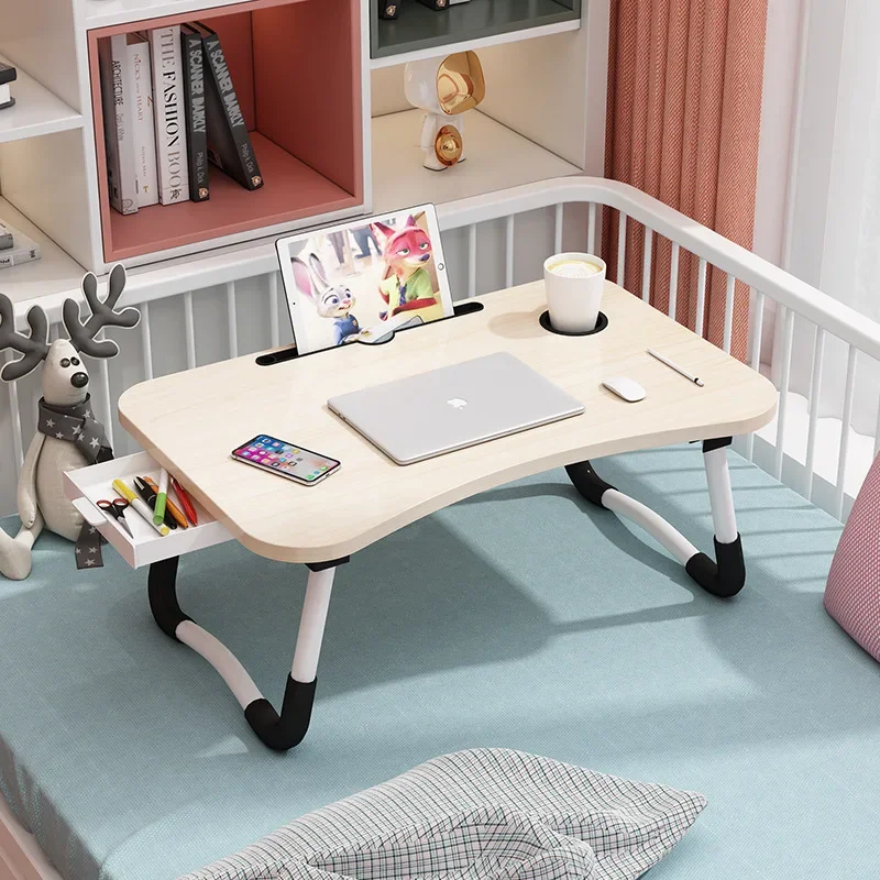 Home Furniture Folding Computer Desk, Multifunctional Folding Table for Bed, Lazy Student Dormitory Small Table