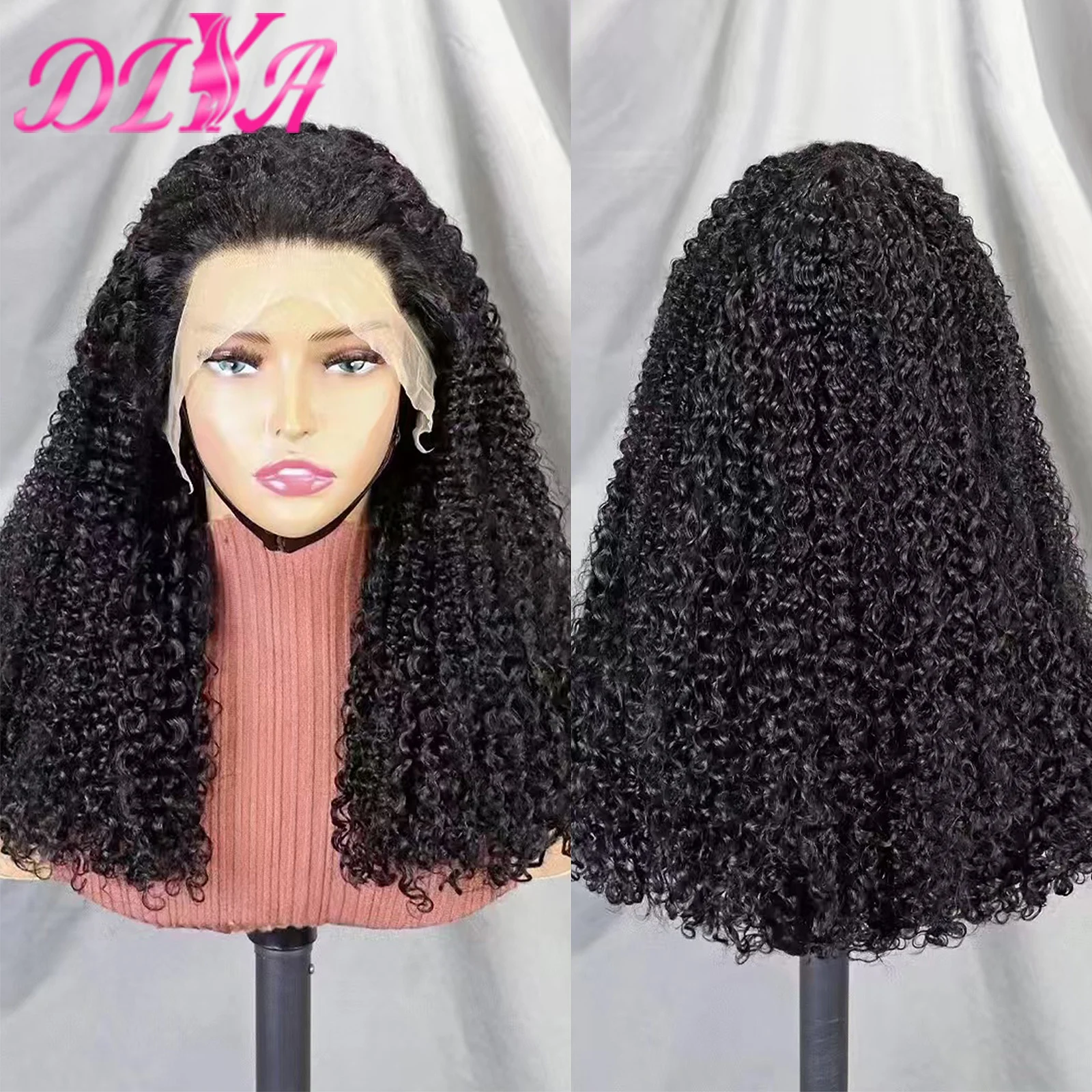 300% Density Pixie Curly Remy Human Hair Wig 13x4 Transparent Lace Frontal 12A Double Drawn Burmese Curly Virgin Hair for Women