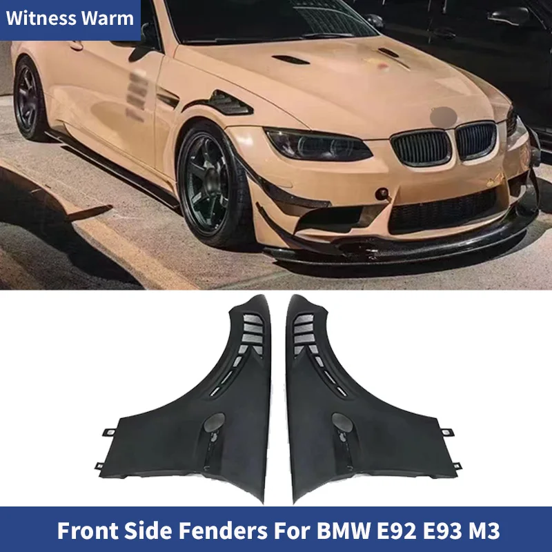 Allées de garde-boue latéral avant de voiture en Fiber de carbone pour BMW E92 E93 M3 2 portes 2006-2011 Kits de carrosserie de garnitures de ventilation de garde-boue latéral de course