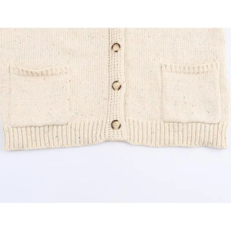 HipSeam Women's Cardigan with Button Pocket Autumn V Neck Long Sleeve Knit Women's Plain Sweater Elastic Female Tops