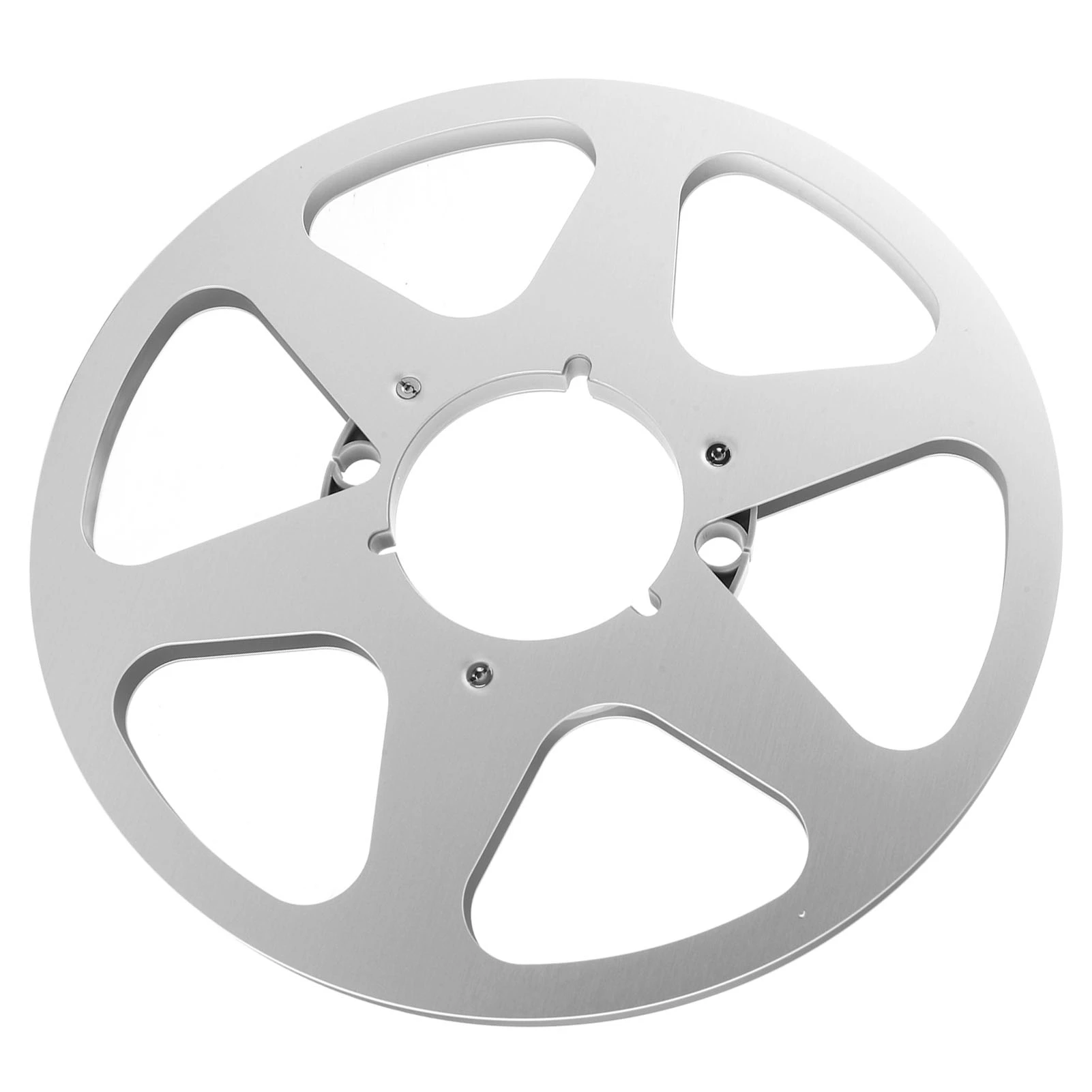 بكرة مفتوحة من سبائك الألومنيوم 6 فتحات مسامير من الفولاذ المقاوم للصدأ 1/4 10.5 بوصة بكرة فارغة لمشغل شريط بكرة إلى بكرة #5