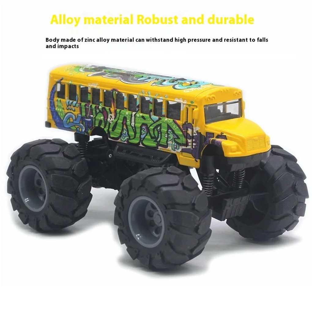 Legierung Schulbus Zurückziehen Modell Junge Spielzeug Bus Auto Griff Zwischen Reifen Und Boden Macht Bus Spielzeug Für Reibungslos Und Feiertage