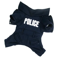 New Cute Dark Blue Police Letter Pattern Pet Dogs Jumpsuit Coat  Dogs Jacket Clothes