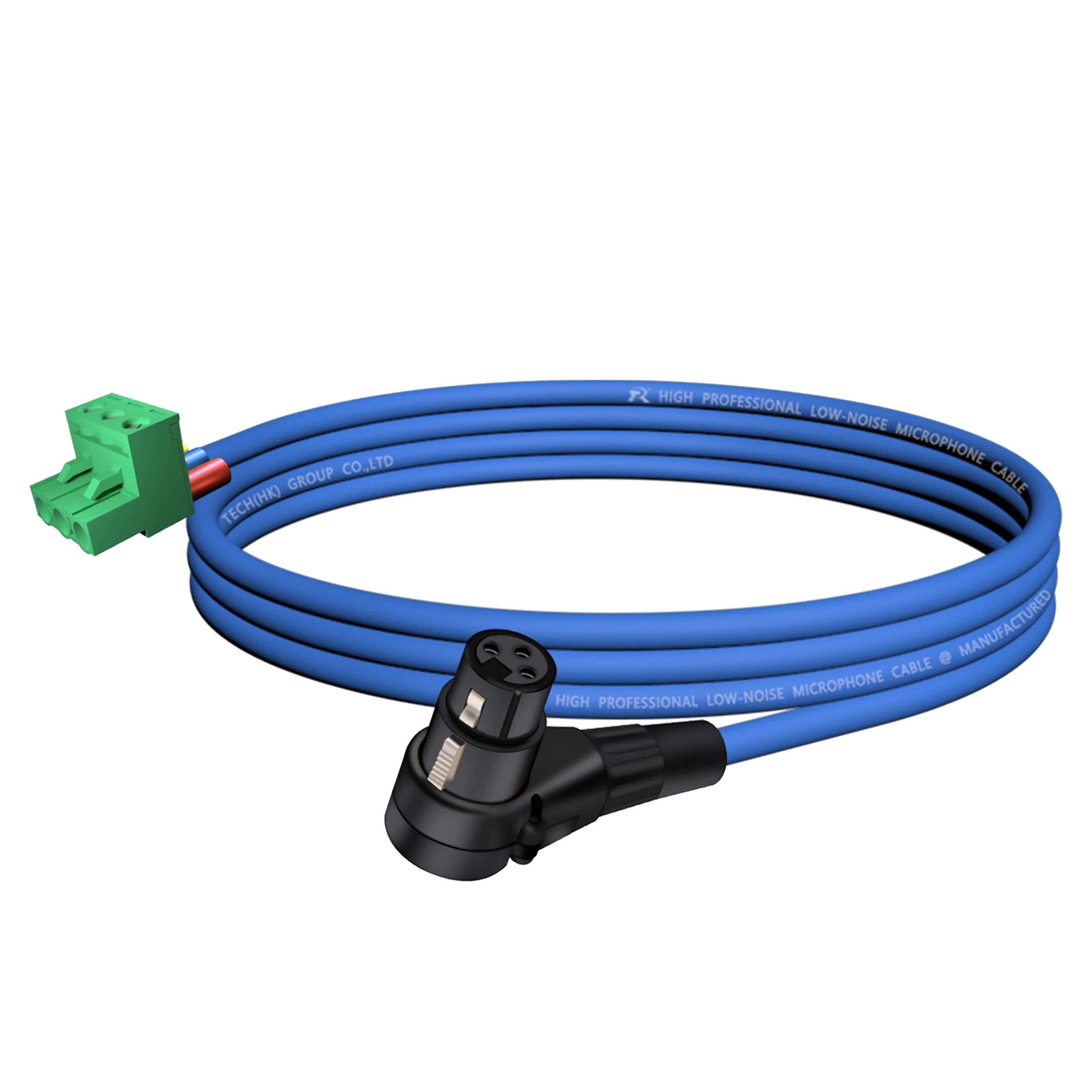 Rechtwinkliges XLR 3-Pin Stecker/Buchse auf grünes 3-Pin PCB Schraubklemmenadapterkabel, 3-adriges XLR-Mikrofonkabel für Lautsprecher – Detail 3