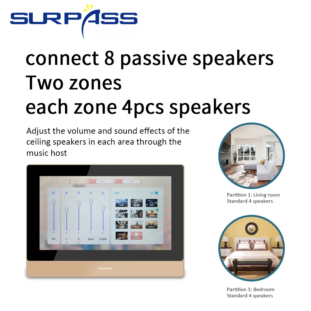 

MSPW7820K+CR520 Home Audio Amplifier Spiker Karaoke Player with Microphone in Wall Stereo Family Karaoke KTV System