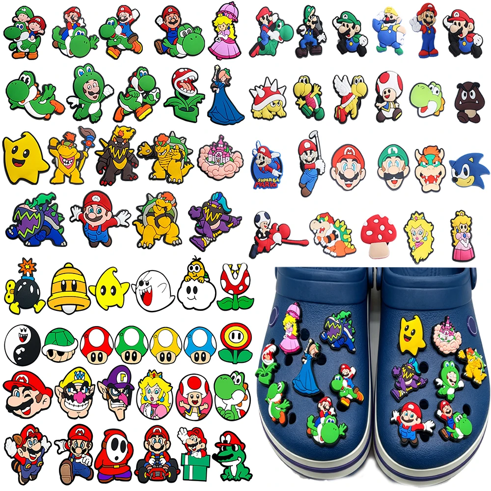 

19-200pcs Potdemiel Classic Cartoon Game Characters Series PVC Shoe Accessories DIY Detachable Waterproof Shoe Decorations Gifts