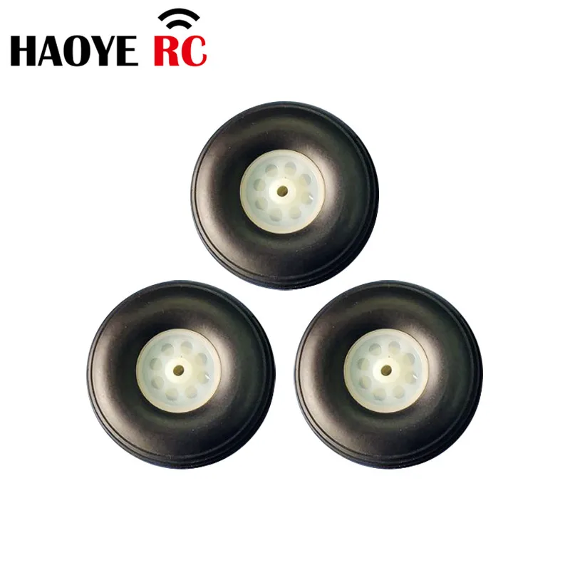 Haoye 2 Pcs/Lot 1-4inch High Quality PU Wheel With Plastic Hub Tail Wheel Tires For RC Airplane Replacement Toys DIY Accessory