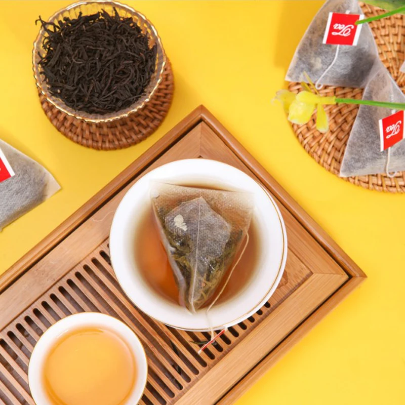 Corn Fiber Mesh Tea Bag Filters Pyramid Shape Heat Seal Packing Bags PLA Biodegraded Material 100/lot