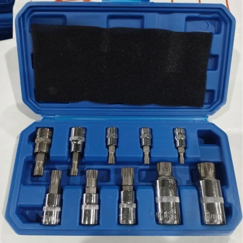 

Набор из 10 стальных насадок с накаткой для пневматического инструмента, высокопрочный инструмент для авторемонта
