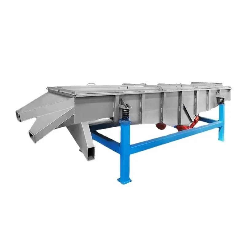 Carbon steel single-layer compost linear vibrating screen with a capacity of 2 tons per hour