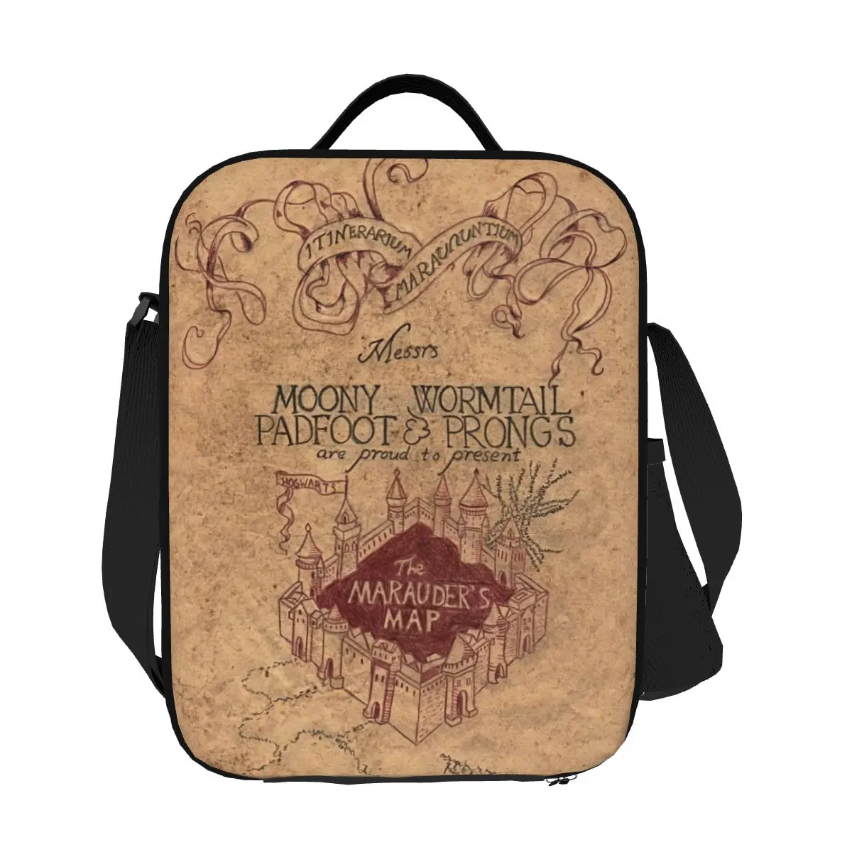 

Custom Marauders Magic Map Insulated Lunch Bag for Women Thermal Cooler Lunch Tote Office Work School