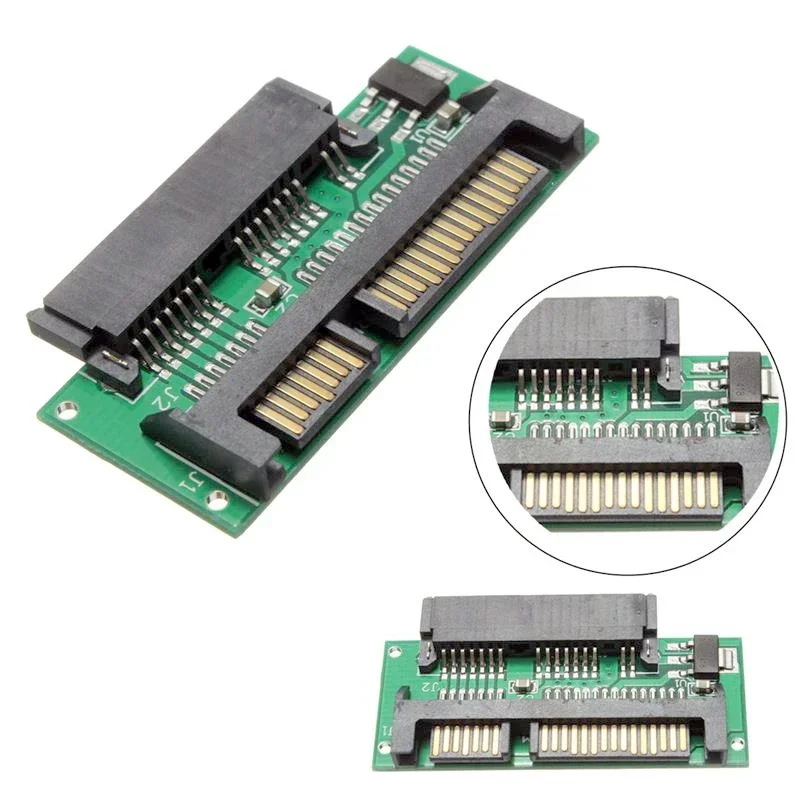 جديد 1.8 "مايكرو SATA إلى 7 + 15 22Pin 2.5 بوصة SATA محول محول بطاقة تناسب في 2 5" القرص الصلب