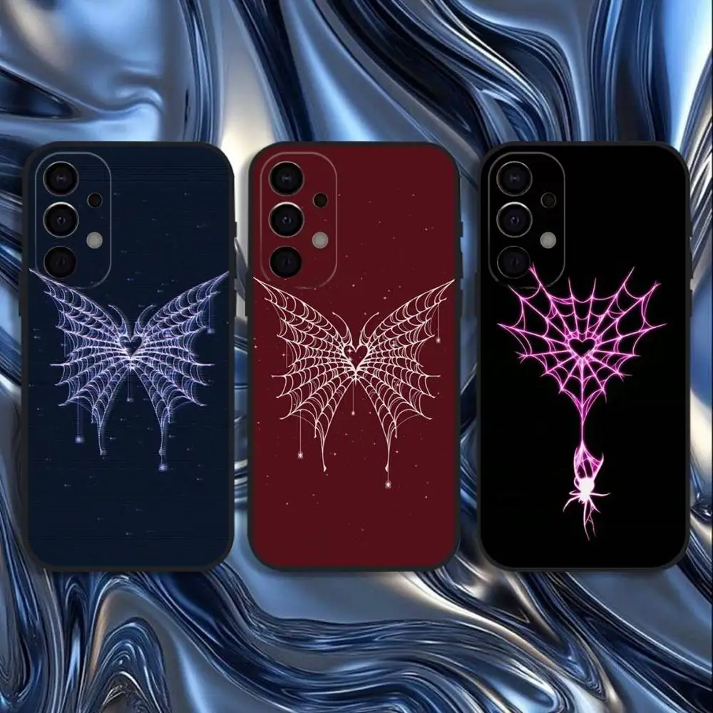 

Cool Spider Web Phone Case For Samsung S25,S24,S21,S22,S23,S30,Ultra,S20,Plus,Fe,Lite,5G Black Cover