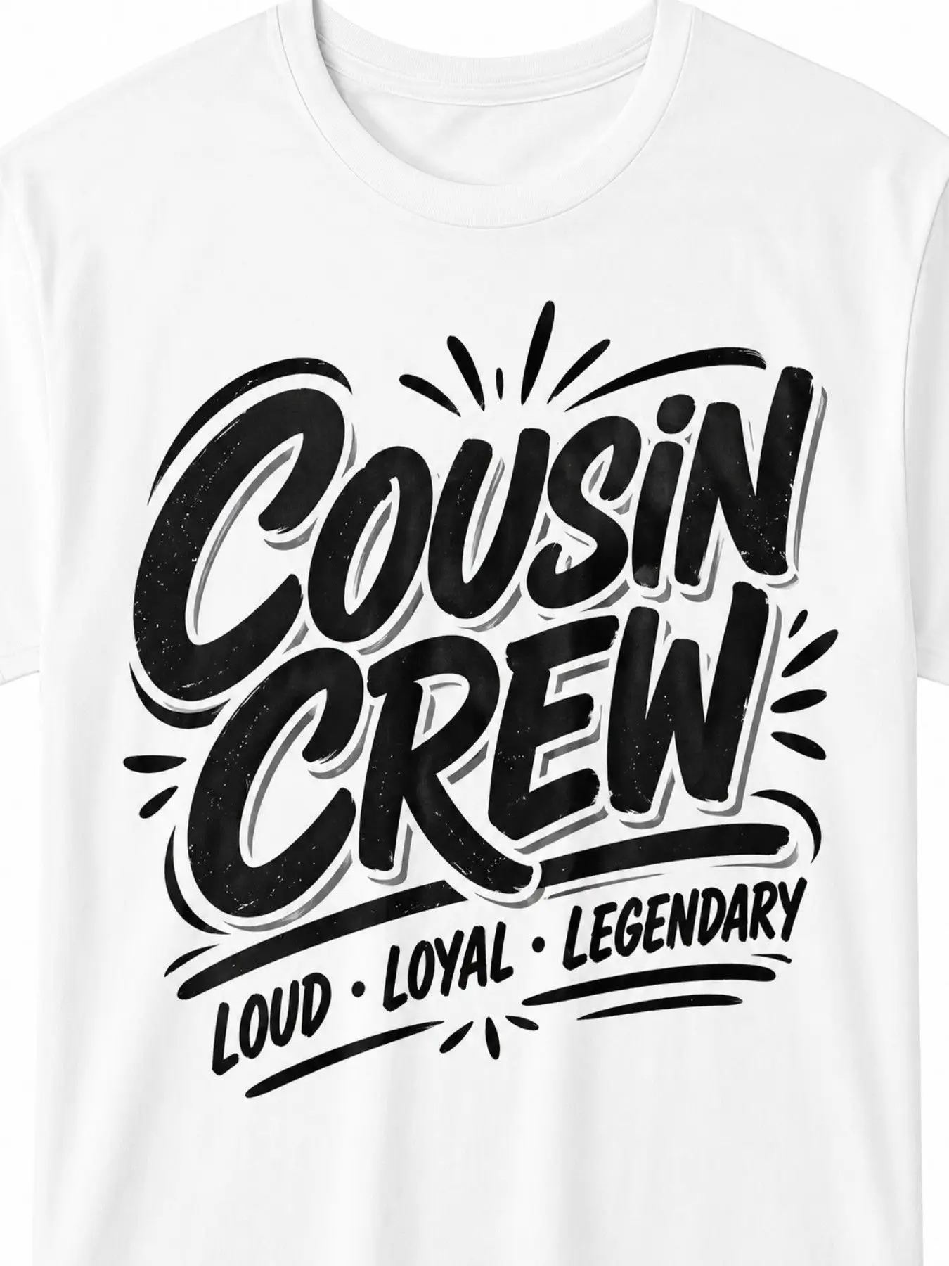 Men'S Short Sleeve Cousin Crew Loud Loyal Legendary Graphic Casual T-Shirt Family Gathering Tee