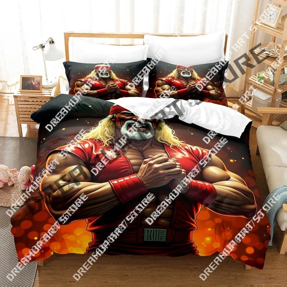 3D Print Wrestling Hulk Hogan Bedding Set Twin Queen King Full Size Duvet Cover Pillowcase Bed Boys Girls Adult Home Textiles