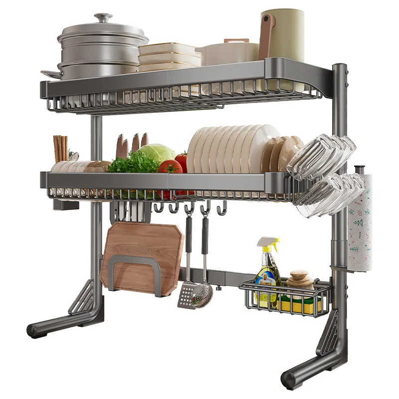 

Stainless steel kitchen sink storage rack, dish storage rack, multifunctional sink, dish rack, and drain rack