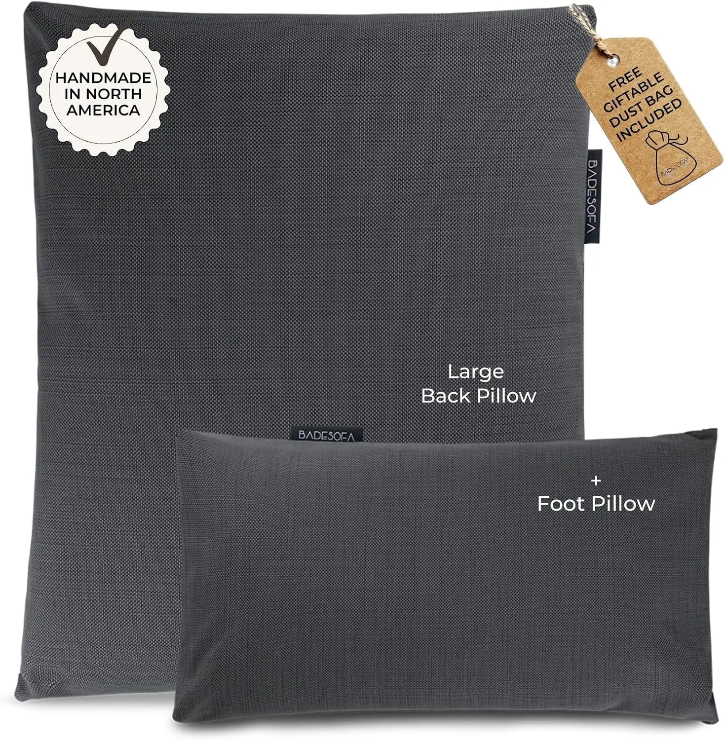 ® Luxury Full Body Bath Pillow Set 2-Piece in Charcoal