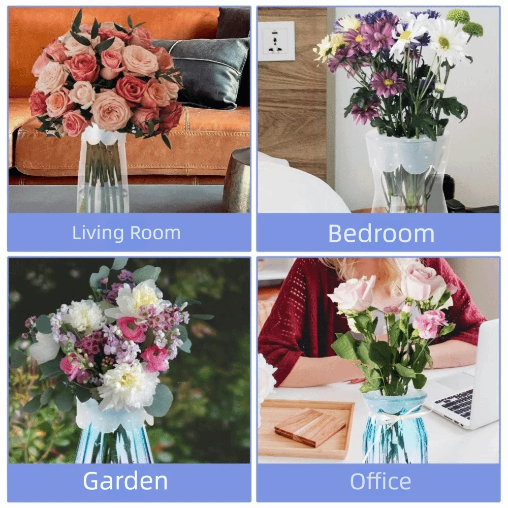 2Pcs Waterproof Silicone Blossom Grid Reusable Stretchable Silicone Flower Arrangement Semi Transparent Silicone Flower Grid