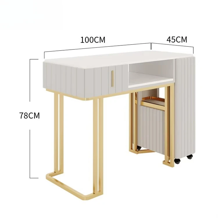 New Makeup Nails Supplies Salon Funiture Mesa Manicura Table Nail Salon Station Manicure Set with Chair