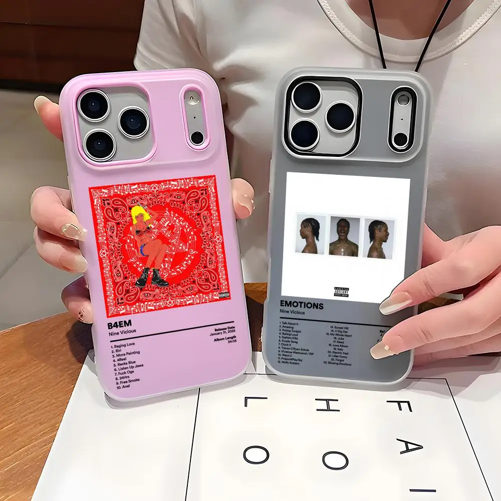 Funda Transparente de TPU para Teléfono Rapper N-Nine V-Vicious, para iPhone 17 16 15 14 13 12 11 Pro Max Plus Mini, Delgada y Protectora