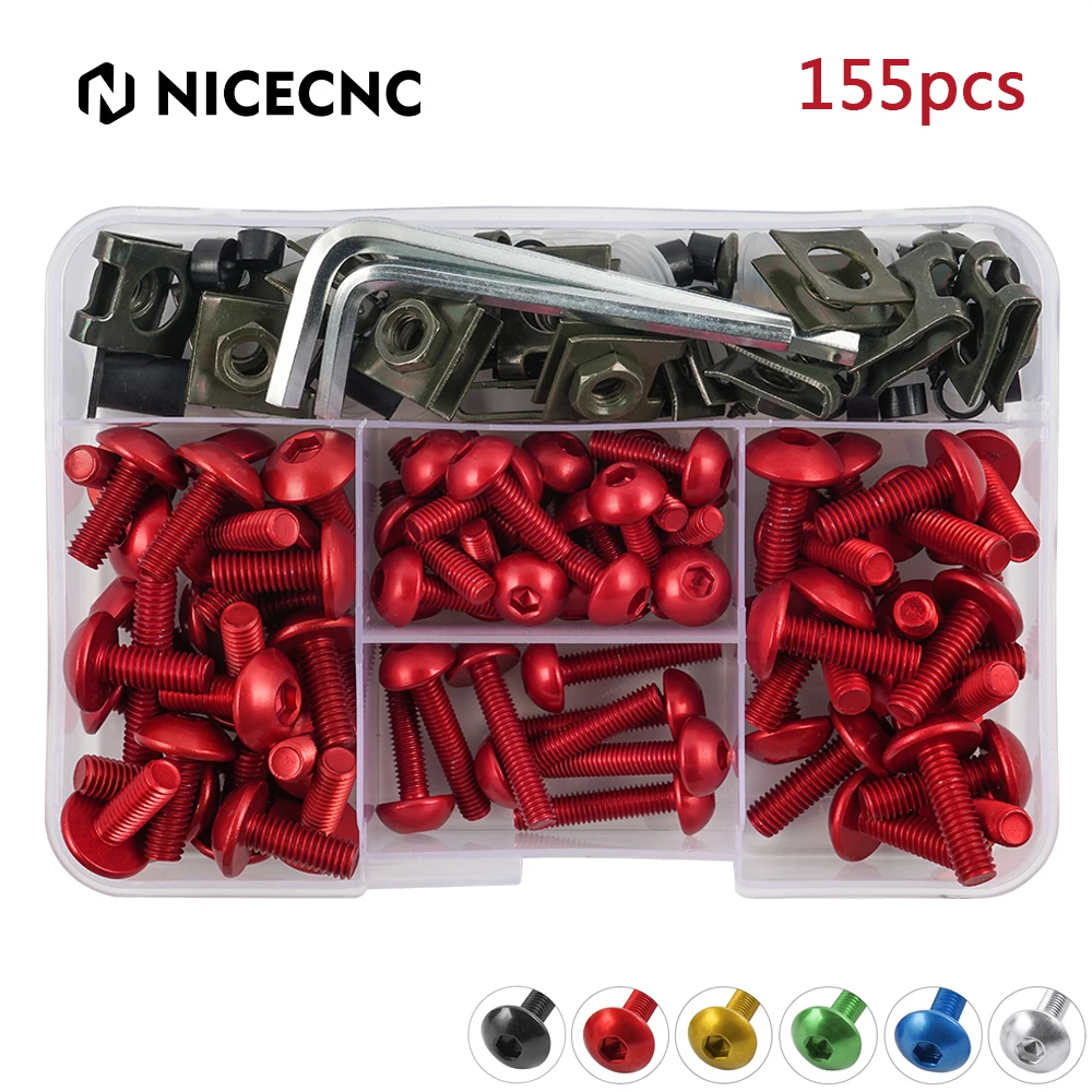 

155PCS Universal Motorcycle Bodywork Fairing Bolts for Honda CBR600F F2 F3 F4 F4i CBR600RR CBR900RR CBR1000F CBR1000RR CBR1100XX