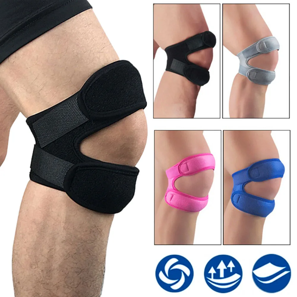 1Piece Adjustable Patella Knee Strap Neoprene Knee Brace Support for Running Arthritis Jumper Tennis Basketball Knee Pain Relief