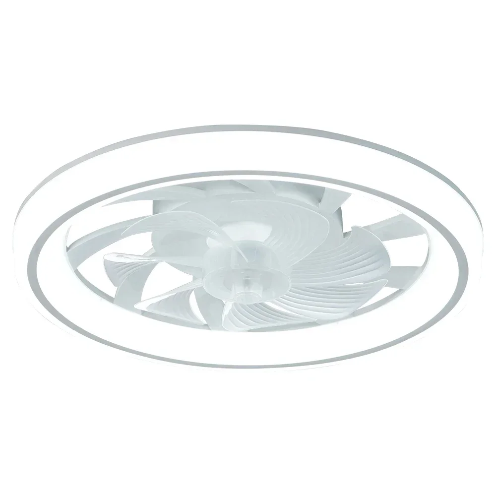 Integrierter LED-Deckenventilator mit Beleuchtung für Schlafzimmer, 48cm für Wohn- und Esszimmer, Fernbedienung mit 6 Windstärken