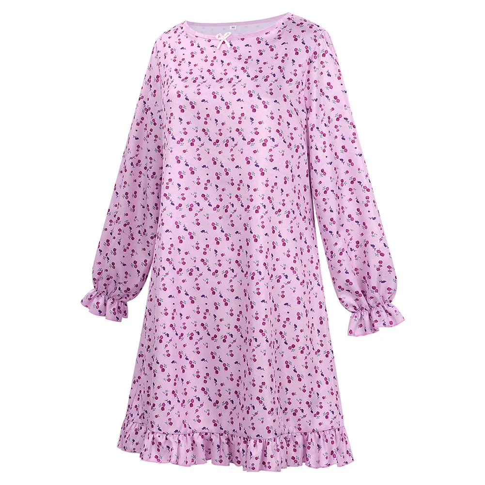 cosplay-lizzie-costume-round-neck-floral-print-dress-movie-ice-cream-man-stage-uniform-adult-women-halloween-carnival-party