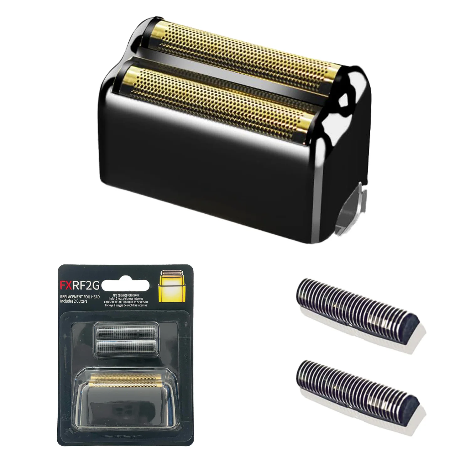 Babyliss Pro MetalFX Double Foil Shaver Replacement Head 2 Count Black Foil Cutter for Professional Hair Grooming