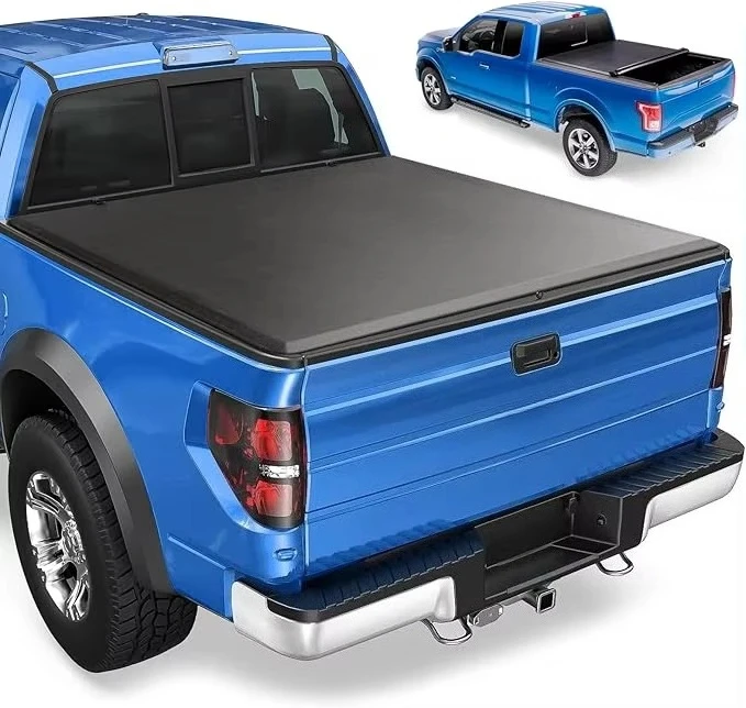 High Quality Aluminum  Soft Roll up Truck Bed Tonneau Cover Compatible with 2015-2024 2025 F150 F250 F350