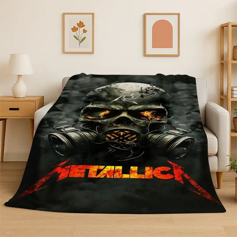 Metal Band M-Metallica Thrash Cartoon Soft Flannel Throw Blanket,Cozy Blanket for Bed,Couch,Sofa,Bedroom,Living Room,Picnic