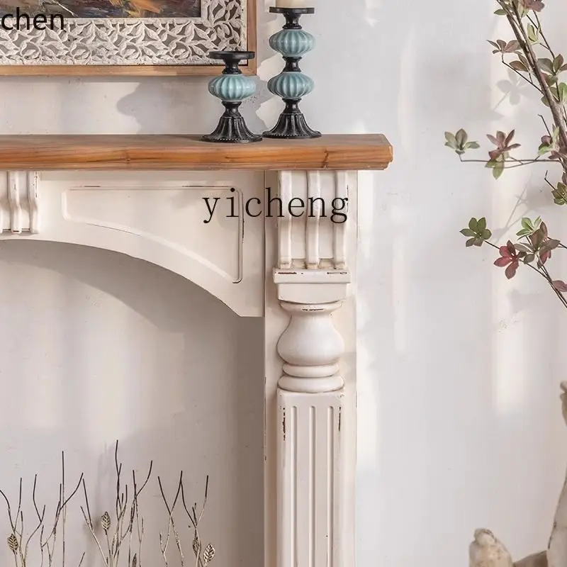 HXL fireplace decorative cabinet cream simple retro fireplace table villa entrance