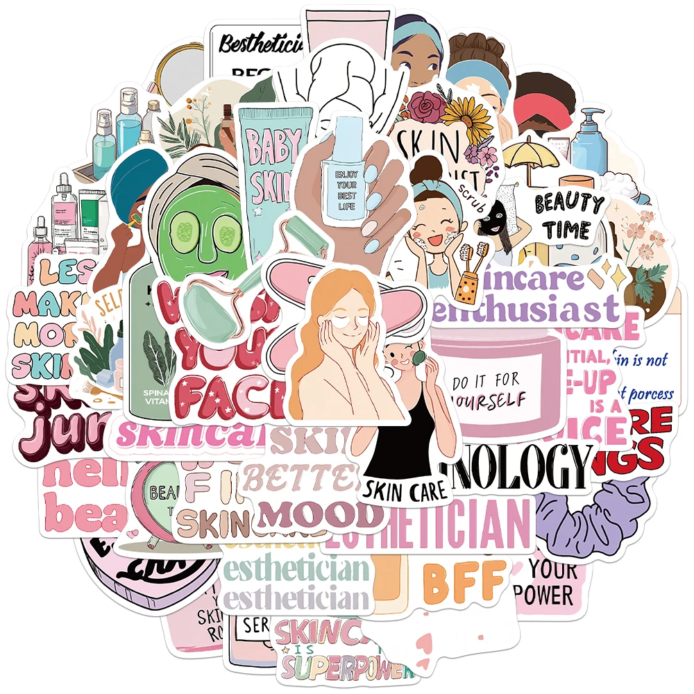 50PCS Creative Skin Beauty Cartoon Personalized Stickers DIY Phone Case Laptop Water Cup Computer Decorative Stickers